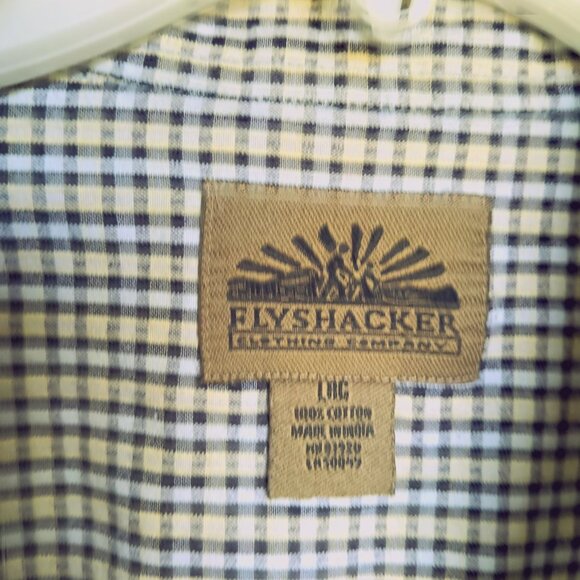 Men's Flyshacker Short-Sleeved Checked Shirt, Size L - Picture 3 of 6